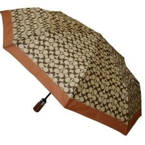 COACH Signature Retractable Umbrella F63364, SV/Kh